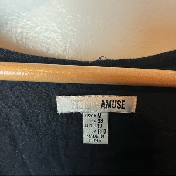 AMUSE Society Boho Romper Black Size Medium Viscose Geometric Pattern - Picture 3 of 6